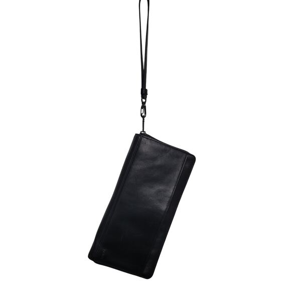 Tumi Black Leather Wristlet Wallet - Picture 1 of 7